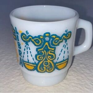 Vintage Fire King Mug Zodiac Libra